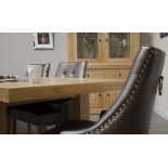 Bordeaux Oak Twin Panel LARGE Extending Dining Table 